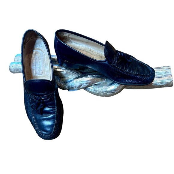 Made in Italy for Moda Lorraine Men's Black Tasseled Slip on Loafers Size 8 M - Picture 7 of 10